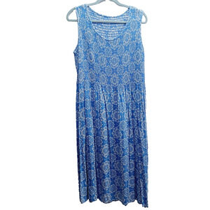Dress Maxi Blue Floral Bloomcore Cottagecore Casual Soft Flowing Summer Size 1X